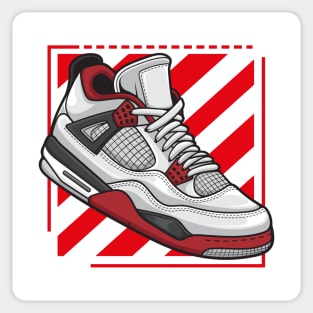 AJ 4 Retro Fire Red Sneaker Sticker